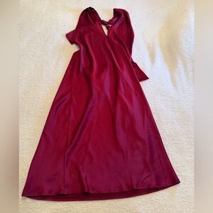 Renee C. Backless Burgundy Dress